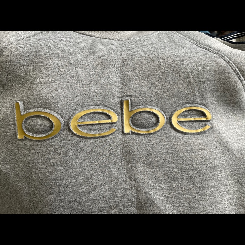 Bebe Grey Neoprene Sweatshirt - Picture 3 of 4